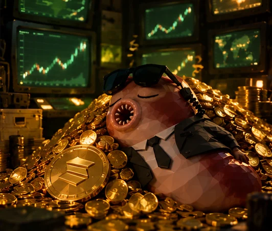 Agent Leech asleep on a pile of gold coins, monitors still on